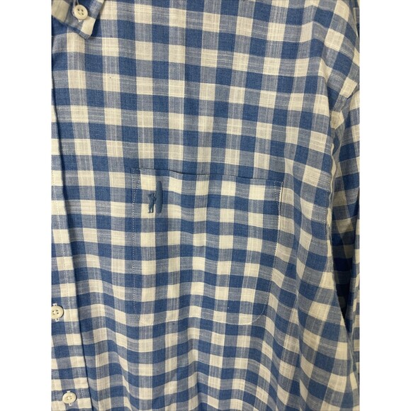 Johnnie O Hanging Out Shirt Men’s  Long Sleeve Button Up Blue Gingham  XL - Picture 2 of 7